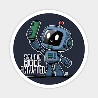 Kid's Robot Selfie-Mode Activated Graphic Tee | Cute Robot | Dark Magnet